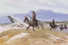 Gerald McCann, Untitled (Indians), Gouache