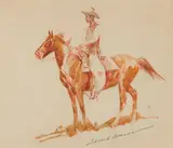 Edward Borein, Horse and Rider, Watercolor