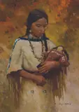 Z. S. Liang, Grandma's Gift, Oil on canvas