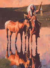 David Mann, The Raised Pipe, Oil on canvas