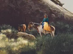 Ray Swanson, Afternoon Herder, Oil on canvas