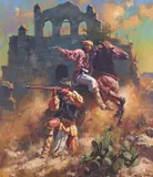 Don Oelze, Last Stand At San Miguel, Oil on canvas