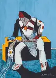 Fritz Scholder, Deco Indian, Acrylic on paper