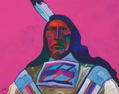 John Nieto, Jack Red Cloud, Acrylic on canvas
