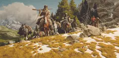 Frank McCarthy, Bringing Out the Furs, Oil on board
