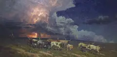 Brandon Bailey, When the Night Winds Blow Up a Squall, Oil on board