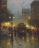 G. Harvey, Neighborhood Markets, Oil on canvas