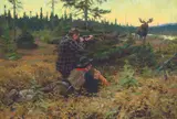 Philip Russell Goodwin, The Northwood King-Calling the Moose, Oil on canvas