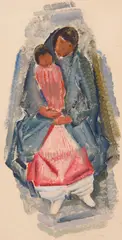 William Victor Higgins, Indian Madonna, Oil on paper