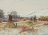 Joseph Henry Sharp, Wind River Country - Wyo, Oil on canvas