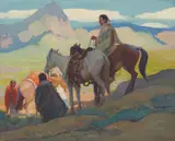 Oscar E. Berninghaus, The Edge of the Foothills, Oil on canvas