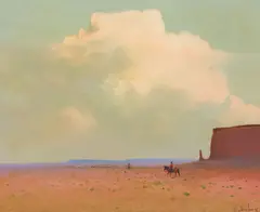 Land of Magnificent Distances by Gerard Curtis Delano, Oil on board, sold Apr 2025