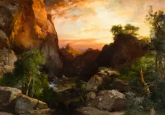 Thomas Moran, On the Hance Trail-Grand Canyon of the Colorado River, Arizona, Oil on canvas
