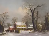 George Henry Durrie, Twelve Miles To Goshen, Oil on canvas
