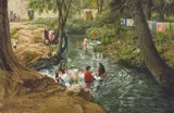 Clark Hulings, Hot Springs, Oil on canvas