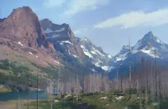 Mark Boedges, From the Ashes, Life (Glacier National Park), Oil on canvas mounted to board