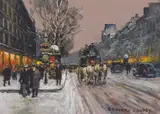 Édouard Cortès, Untitled (European Street Scene), Oil on canvas