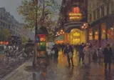 Édouard Cortès, Grands Boulevards Paris, Oil on canvas