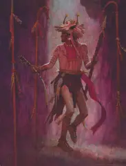 Dance of the Four Lances by Kenneth Riley, Oil on board, offered Apr 2025