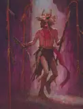 Kenneth Riley, Dance of the Four Lances, Oil on board