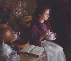 Morgan Weistling, Tea and Sympathy, Oil on canvas
