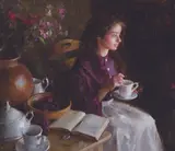 Morgan Weistling, Tea and Sympathy, Oil on canvas