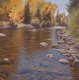 Jay Moore, Blue River Allure, Oil on linen