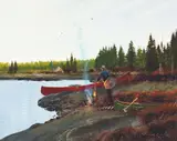 Nicholas Coleman, Back to Camp, Oil on board