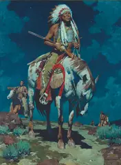 David Mann, Native Moon, Oil on canvas
