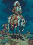David Mann, Native Moon, Oil on canvas