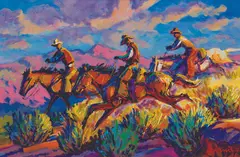 Larry Pirnie, Racin' for Brews, Oil on canvas