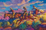 Larry Pirnie, Racin' for Brews, Oil on canvas