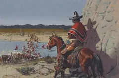 John Hampton, Wet Cattle, Oil on canvas