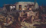 Buck McCain, Cowboy Comes Calling, Oil on canvas