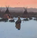 Michael Coleman, Winter Camp, Oil on board