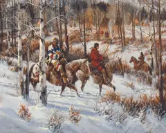 Gerry Metz, Return of the Hunters, Oil on canvas