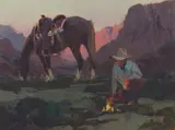 Bill Anton, Lonesome Camp, Oil on board