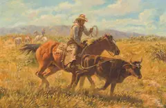 The Stray by Joe Beeler, Oil on board, sold Apr 2025