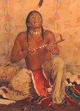 David Mann, A Cheyenne Pipe, Oil on canvas