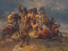 Andy Thomas, Last Stand of the Mountain Men, Oil on canvas
