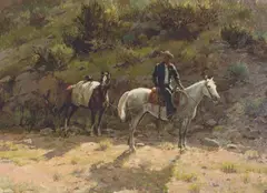 Drifting Cowboy by Olaf Wieghorst, Oil on canvas, offered Apr 2025