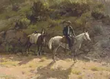 Olaf Wieghorst, Drifting Cowboy, Oil on canvas