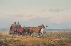 Melvin Warren, Clearing Skies and Willing Horses, Oil on canvas