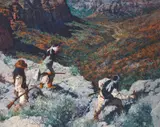 C. Michael Dudash, Ridge Runners, Oil on linen mounted to board