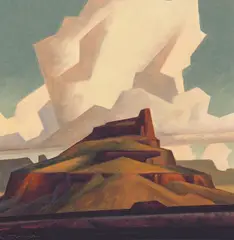 Single Butte by Ed Mell, Oil on board, sold Apr 2025