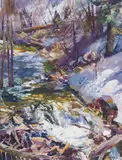 Walt Gonske, Start of Spring Run Off, Oil on board