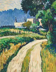 Robert Daughters, Las Trampas Path, Oil on canvas