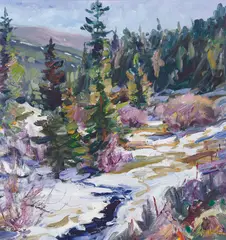 Walt Gonske, Up Taos Mountain, Oil on canvas