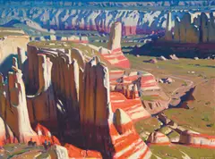 Robert Goldman, Coalmine Canyon View, Oil on canvas