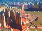 Robert Goldman, Coalmine Canyon View, Oil on canvas